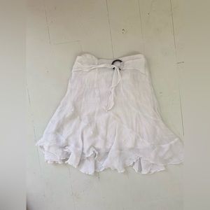 Girls White Asymmetrical White Flowy Skirt
